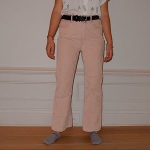 Cut-off corduroy cream pants